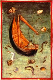 Anonimo fiorentino, Il naufragio della nave di Ulisse, 1390-1400 ca., Biblioteca Apostolica Vaticana, MS lat. 4776, Citt del Vaticano