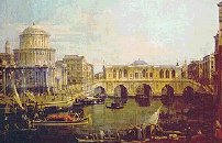 Canaletto, Ricostruzione di Castel Sant'Angelo e del ponte (di Venezia), Parma, Galleria Nazionale