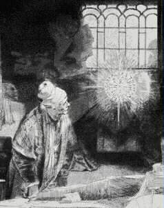 Faust nel suo studio. Incisione di Rembrandt