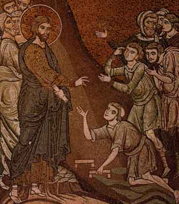 Ges� guarisce gli infermi - XII - XIII secolo, Monreale, Duomo