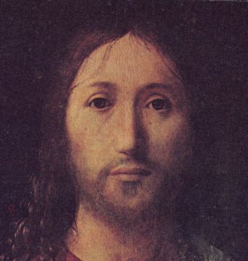 Salvator Mundi (Antonello da Messina, part., Londra, National Gallery)