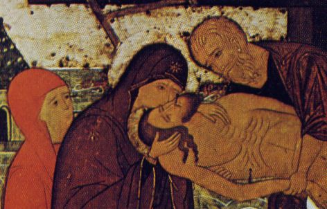 Deposizione dalla croce, Scuola del Nord sec. XV, Mosca, Galleria Tretjakov