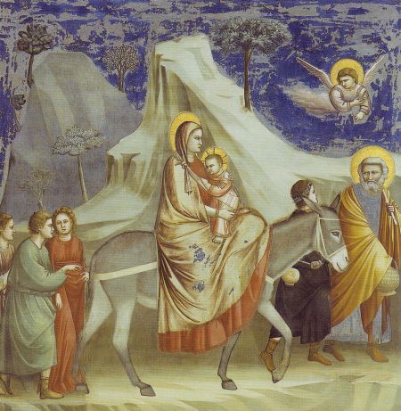 Giotto di Bondone, Fuga in Egitto, 1304-1306, Cappella degli Scrovegni, Padova