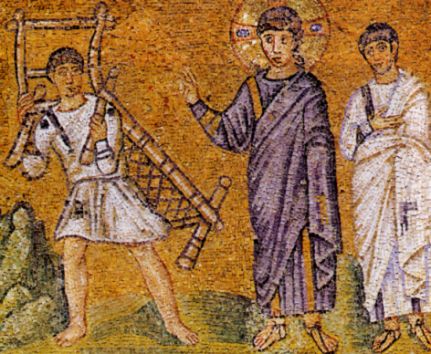 Gesù guarisce il paralitico, Ravenna, Sant'Apollinare Nuovo, sec. VI