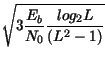 $\displaystyle \sqrt{3\frac{E_{b}}{N_{0}}\frac{log_{2}L}{\left( L^{2}-1\right) }}$