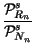 $\displaystyle {\frac{\mathcal{P}_{R_{n}}^{s}}{\mathcal{P}_{N_{n}}^{s}}}$