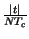 $ {\frac{\left\vert t\right\vert }{NT_{c}}}$