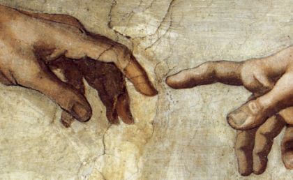 Creazione di Adamo, part., Michelangelo Buonarroti, Cappella Sistina in Vaticano
