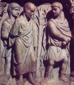 S. Paolo condotto al martirio, Sarcofago di Giunio Basso, Grotte Vaticane, Roma