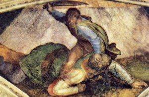 David uccide Golia (Michelangelo, Cappella Sistina)