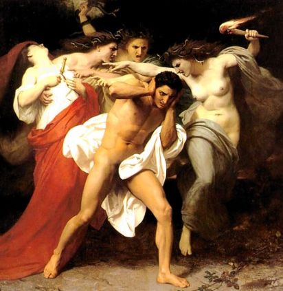 Oreste inseguito dalle Erinni. Il rimorso di Oreste. opera di William-Adolphe Bouguereau - 1862