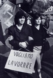 Proteste di cassintegrate della Telefunken e dell'Alfa Romeo a Milano