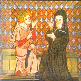 Abelardo ed Eloisa in una miniatura del XIV sec.