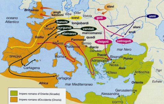 Fine dell'impero romano d'occidente (clicca per ingrandire)