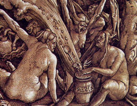 Il sabba delle streghe, incisione di H. B. Grien