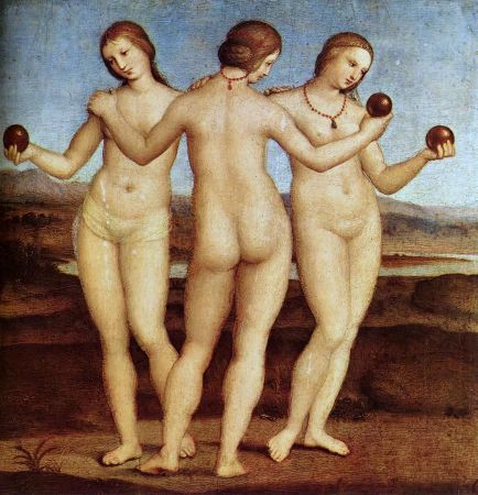Le tre Grazie, Raffaello Sanzio, Chantilly, Musée Condé