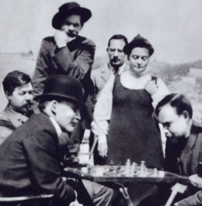 Lenin con Gorki e Bogdanov