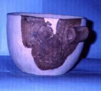 Scodella con ansa a rocchetto dall'ex fornace Marzocchi di S.Egidio (Cultura di Diana, tardo neolitico). Cesena, Museo Storico dell'Antichità