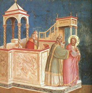 Giotto, Espulsione di Gioachino dal Tempio, Cappella degli Scrovegni, Padova