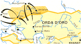 L'impero mongolo nel XIII sec. (particolare dell'Orda d'Oro)