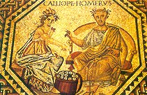Omero con Calliope (Villa romana di Vichten, presso Treviri)