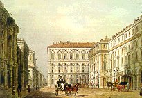 La Scala di Milano vista da v. Manzoni nell'800