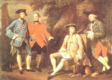 J. Grant, J. Mytton, T. Robinson, T. Wynn di fronte al Colosseo.