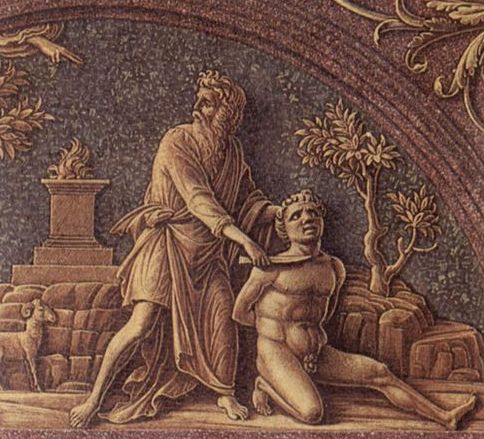 Sacrificio di Isacco, dipinto di Mantegna, conservato a Firenze, Uffizi