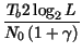 $\displaystyle {\frac{T_{b}2\log _{2}L}{N_{0}\left( 1+\gamma \right) }}$