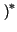 $\displaystyle \left.\vphantom{ t}\right)^{*}_{}$