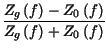 $\displaystyle {\frac{Z_{g}\left( f\right) -Z_{0}\left( f\right) }{Z_{g}\left( f\right) +Z_{0}\left( f\right) }}$