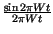 $ {\frac{\sin 2\pi Wt}{2\pi Wt}}$
