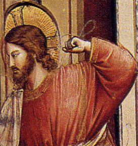 Giotto, Cacciata dei mercanti dal tempio, Cappella degli Scrovegni, Padova