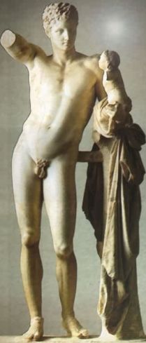 Hermes con Dioniso bambino, 340-330 a.C. Museo Archeologico, Olimpia