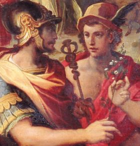 G. Stradano, Ermes offre il moly a Ulisse (part.)