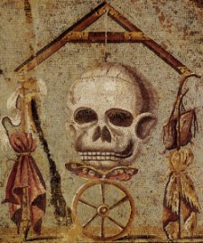 Teschio coi simboli della vita e della morte (Museo Archeologico Nazionale di Napoli)