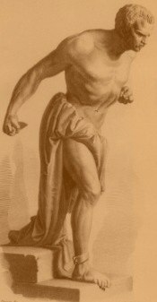 Incisione che rappresenta Spartaco, dalla statua di Vincenzo Vela