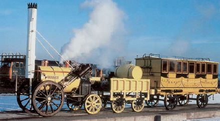 Una ricostruzione della locomotiva Rocket di Stephenson [Science Museum, Londra]