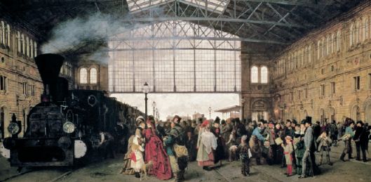Karl Karger, La nuova stazione nord-ovest di Vienna, 1880 ca. [sterreichische Galerie Belvedere, Vienna]