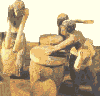 Preparazione della farina per la fabbricazione del pane. Assiut