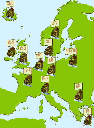 L'Europa medievale dei Mulini ad acqua (secoli)