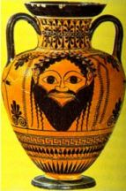 Anfora greca con mascherone di Dioniso (VI sec. a.C.)