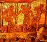 La pigiatura. Da un antico mosaico romano.