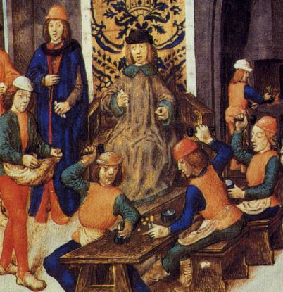 Laboratorio medievale per la fabbricazione delle monete