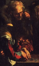 Caravaggio, Conversione di Matteo (part.)